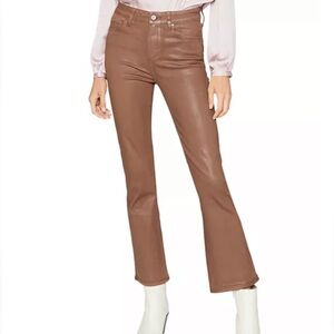 Paige Claudine Pants In Cognac Luxe Coated